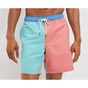 American Eagle Outfitters  Mens SZ S  29-31" Lined Swim Trunks Color  Block